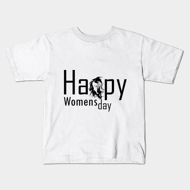 Happy Womens Day Kids T-Shirt by waseem